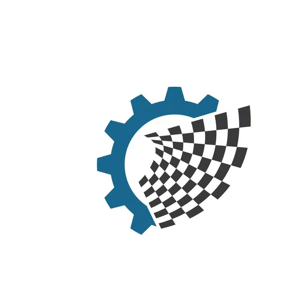Race Vlag Pictogram Van Automotif Illustratie Vector Template — Stockvector