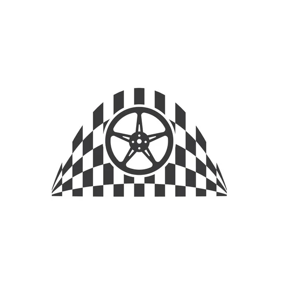Ícone Bandeira Corrida Modelo Vetor Ilustração Automotif — Vetor de Stock