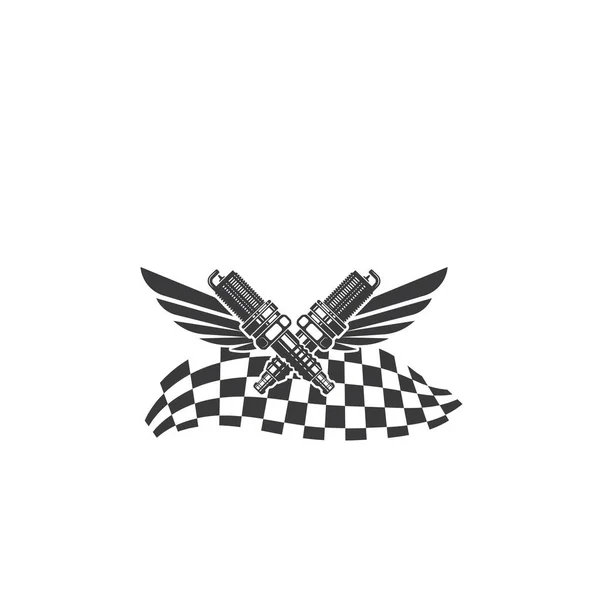 Bandiera Corsa Icona Automotif Illustrazione Modello Vettoriale — Vettoriale Stock