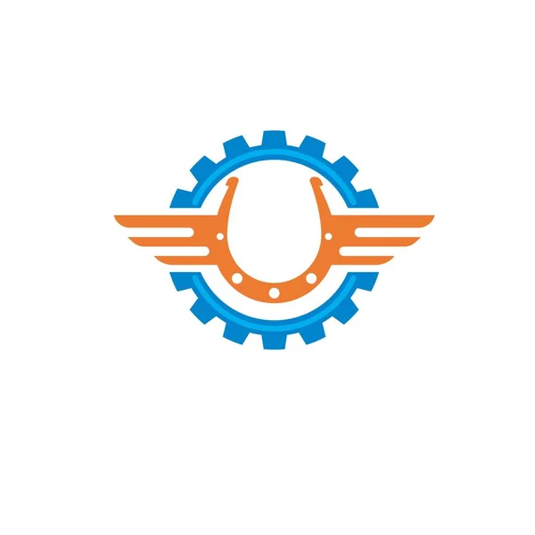 Hufeisen Service Reparatur Symbol Logo Vektor Illustration Design — Stockvektor