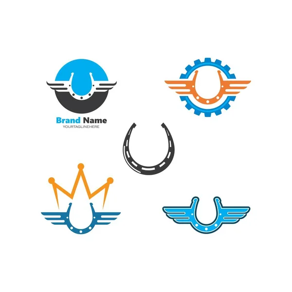 Desain Logo Ikon Sepatu Kuda Vektor Gambar - Stok Vektor
