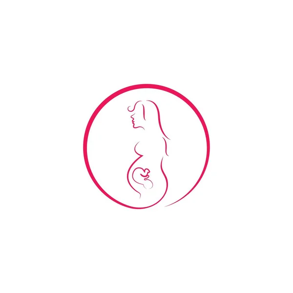 Schönheit Schwangere Frauen Vektor Ikone Vorlage — Stockvektor