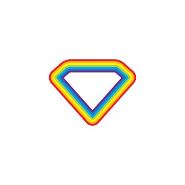 gökkuşağı elmas logo simgesi vektör şablonu tasarımı