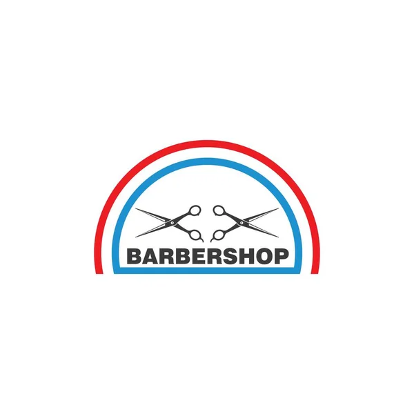 Barbería Icono Logo Vector Icono Plantilla — Archivo Imágenes Vectoriales