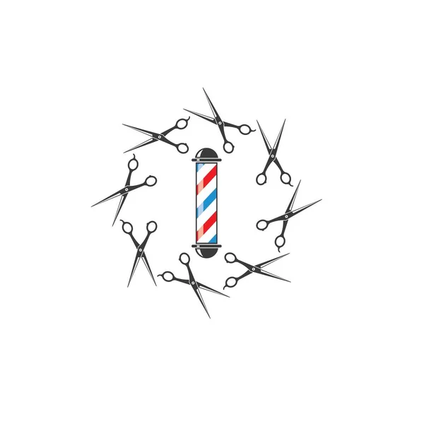 Ícone Barbearia Ícone Logotipo Vetor Ícone Modelo — Vetor de Stock