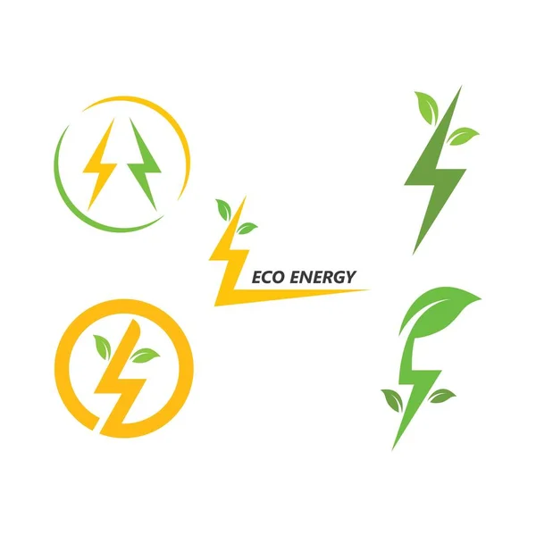 Öko Energie Symbol Vektor Illustration Design Vorlage — Stockvektor