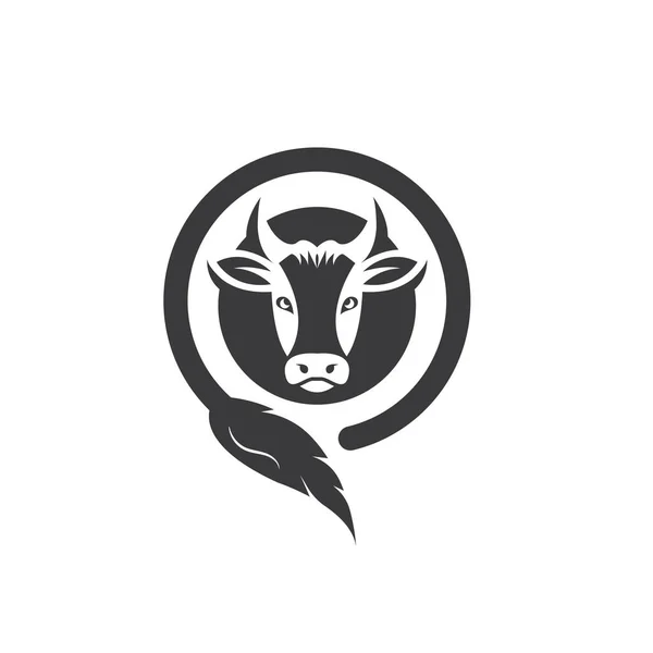Cola Vaca Logo Vector Ilustración Plantilla Diseño — Vector de stock