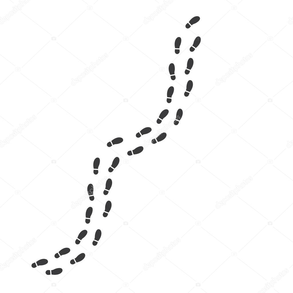 footsteps print route vector illustration design template