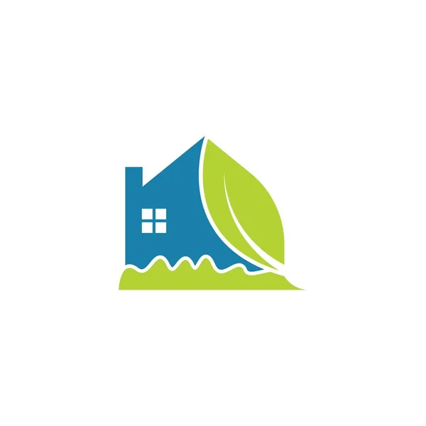 Modello Illustrazione Vettoriale Casa Verde — Vettoriale Stock
