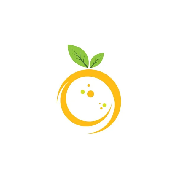 Naranja Fruta Vector Ilustración Concepto Diseño Plantilla — Vector de stock