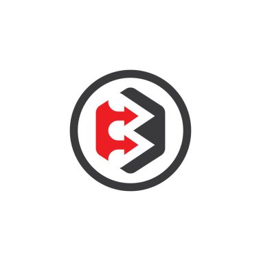 B Harfi ok logosu Simge Vektörü İllüstrasyon Tasarımı