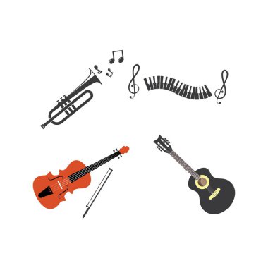 müzik enstrümanı simge vektör çizim şablonu