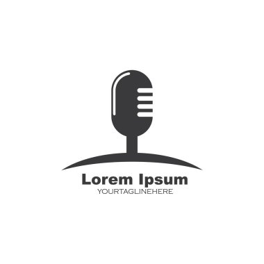 mikrofon simgesi vektör çizim şablonu