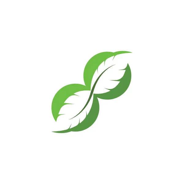 绿叶生态自然要素矢量图标的绿色设计 — 图库矢量图片