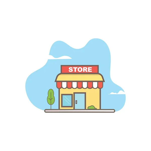 Icono Tienda Vector Ilustración Plantilla Diseño — Vector de stock