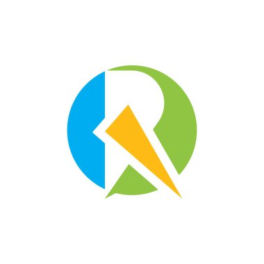 R harfi simge iş vektör tasarım şablonu