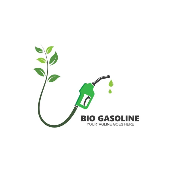 Biogasolin Ikon Vektor Illustration Design Mall Webb — Stock vektor