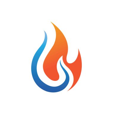 Petrol ve gaz dünyası logosu için G harfi mavi ve kırmızı ateş logosu vektör element tasarım şablonu