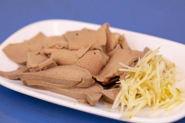 Tayvanlı otantik aperatifler, lezzetli domuz vissera, toz karaciğer