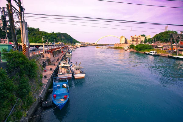Halászati Kikötő Észak Tajvanon Halászati Kikötő Béke Sziget Keelung Egy — Stock Fotó