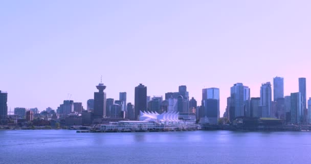 Canada Vancouver Beautiful Harbour City Transportation Hub North America — Stock Video