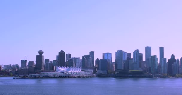 Canada Vancouver Beautiful Harbour City Transportation Hub North America — Stock Video