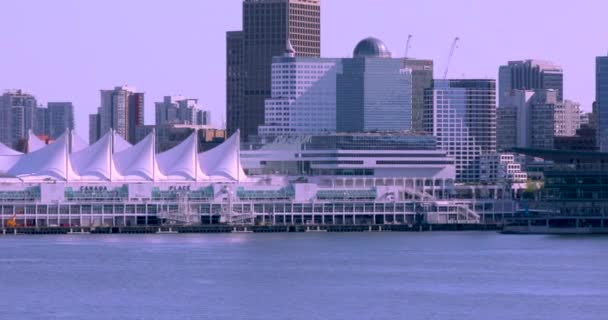 Canada Vancouver Beautiful Harbour City Transportation Hub North America — ストック動画