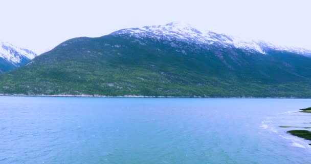 Lugn Kall Morgon Kryssningsfartyget Dockad Hamnen Skagway Alaska Usa — Stockvideo