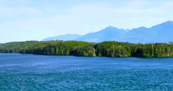 Cruise Vancouver Alaszkai Tenger Usa Gyönyörű Öbölben Táj Délutáni Nap — Stock videók