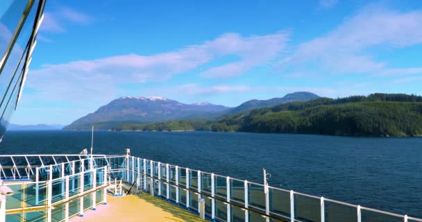 Crucero Vancouver Mar Alaska Hermoso Paisaje Bahía Sol Tarde — Vídeos de Stock