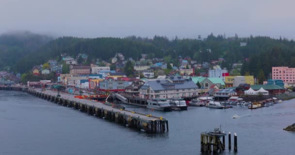 Salida Del Crucero Puerto Ciudad Ketcheg Alaska — Vídeo de stock