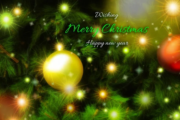 Weihnachten Weihnachtsbaum Geschmückt Mit Vielen Glühbirnen Und Weihnachtsschmuck — Stockfoto