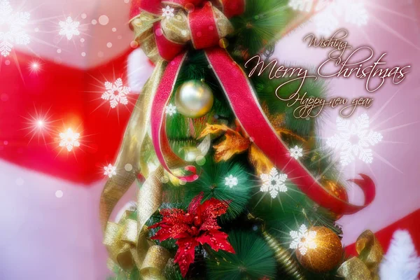 Feito Cartão Saudação Natal Com Ornamentos Lindos Natal — Fotografia de Stock