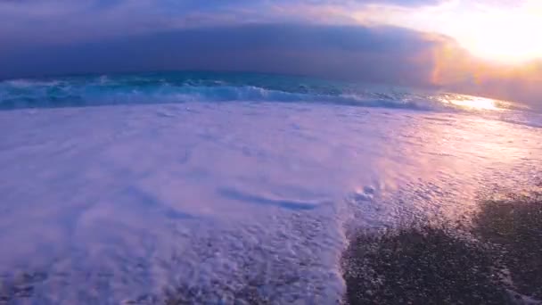 Hualien Ταϊβάν Όμορφες Λευκές Παραλίες Και Κύματα Του Qixingtan — Αρχείο Βίντεο