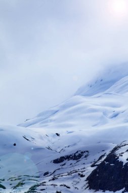 Buzul Körfezi Ulusal Parkı 'nın görkemli buz zirveleri, Alaska, ABD