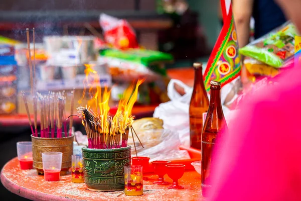 Kínai Hagyományos Vallási Gyakorlatok Zhongyuan Purdue Kínai Szellem Fesztivál Hívők — Stock Fotó