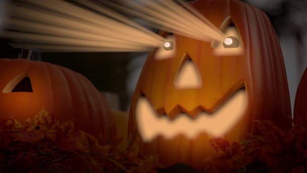 Halloween Kártya Üdvözlőkártya Készült Sütőtök Dísz — Stock videók