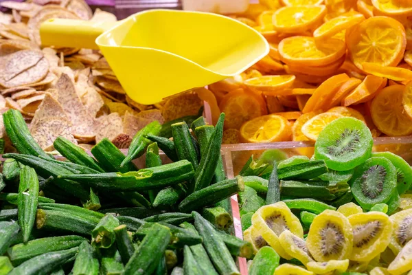 Människor Köper Torkad Frukt Och Grönsaker Den Berömda Taipei New — Stockfoto