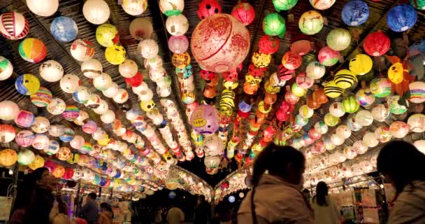 2023 Festiwal Latarni Tajpej Tajwański Tradycyjny Festiwal Latarni Chińskiej Kolorowe — Wideo stockowe