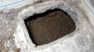 kat ev, harç beton iç delik kazmak