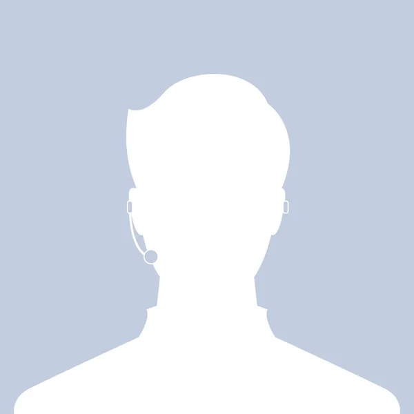 Avatar Tête Profil Silhouette Centre Appel Image Masculine — Image vectorielle