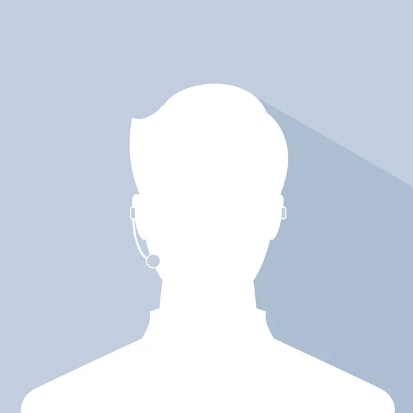 Avatar Tête Profil Silhouette Avec Ombre Centre Appel Image Masculine — Image vectorielle