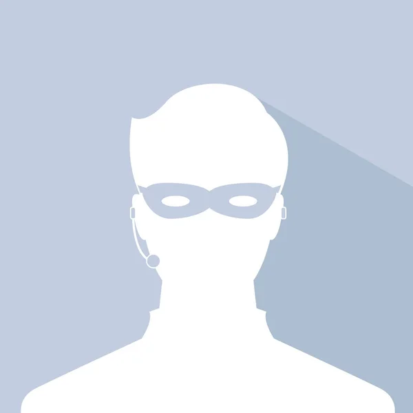 Avatar Head Profile Silhouette Shadow Call Center Thief Mask Male — Stock Vector