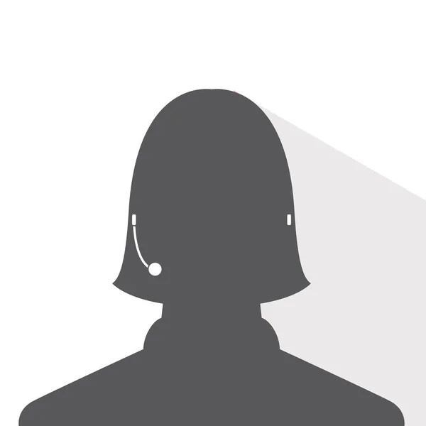 Avatar Głowy Profil Sylwetka Cienia Call Center Kobiece Obraz — Wektor stockowy