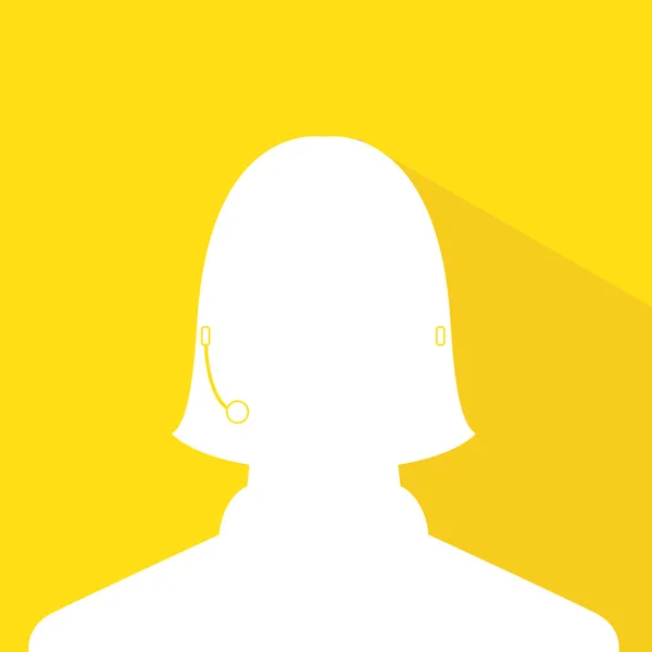 Avatar Kopf Profil Silhouette Mit Schatten Call Center Weibliches Bild — Stockvektor