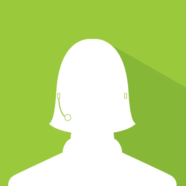 Avatar Tête Profil Silhouette Avec Ombre Centre Appel Image Féminine — Image vectorielle