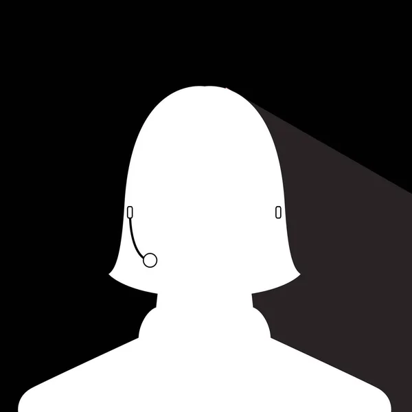 avatar head profile silhouette with shadow  call center female picture