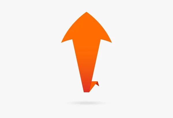 Orange Vektor Beliebter Pfeil Aufkleber Isoliert Origami Band Papier Infografik — Stockvektor