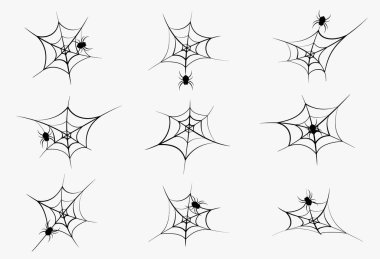 mutlu Cadılar Bayramı spiderweb dekorasyon öğesi üzerinde arka izole