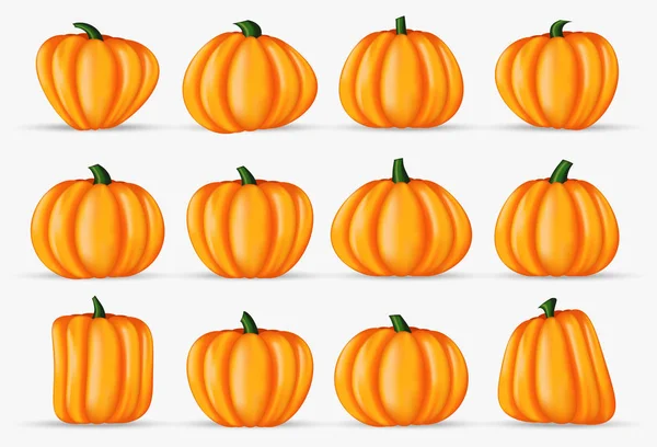 Calabaza Feliz Halloween Elemento Decoración Realista Aislado Fondo — Vector de stock